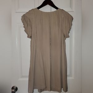 MM Couture 100% silk dress with pleated sleeves size S